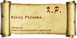 Kircz Piroska névjegykártya